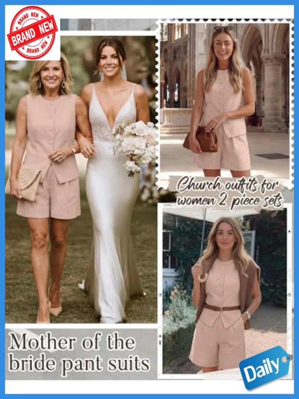 Women's 2 Piece Blazer Set Sleeveless Vest High Waist Shorts Summer Office